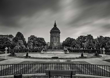 Mannheim Water Tower in Black and White