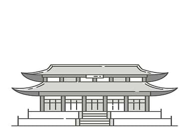 Minimalist Japanese Temple Illustration