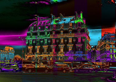 Parisian Building with Pop Art Colors