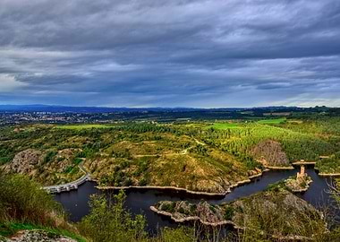 Overlook of a River and Landscape