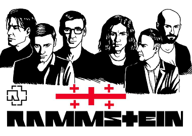 Rammstein band black and white portrait