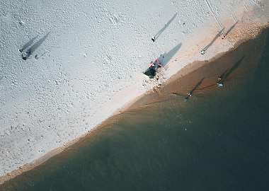 Aerial view of beach with people