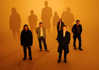 Band Portrait with Shadows in Orange Light