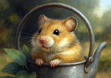 Cute Hamster in Teapot