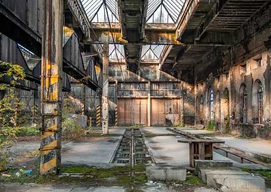 Abandoned Industrial Building Interior