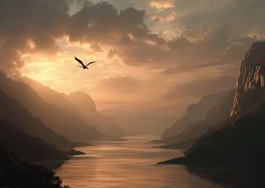 Dragon Flight at Sunset