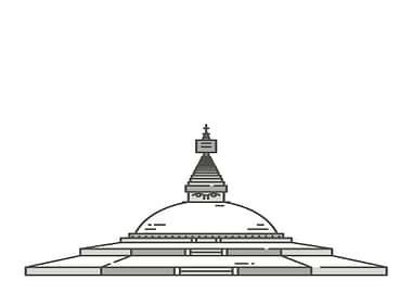 Minimalist Buddhist Stupa Illustration