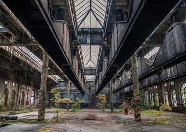 Abandoned Industrial Building Interior