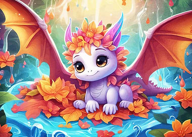 Cute Dragon Flower Crown