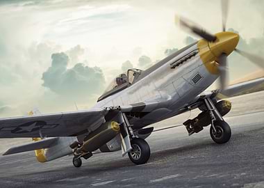 P-51 Mustang on the runway