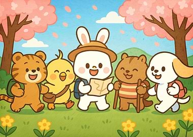 Animals Hiking Adventure