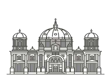 Berlin Cathedral Minimalist Illustration