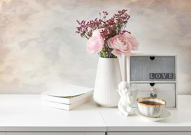 Still Life with Flowers and Love