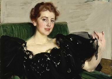 Portrait of a Woman in Black Dress