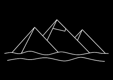 Pyramids of Giza — Minimal Line Art