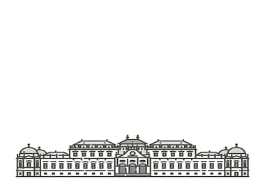 Minimalist Illustration of a Grand Building