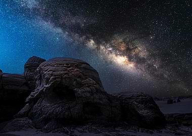 Milky Way over Rock Formations