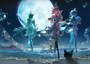 Moonlit Beach Musical Performance