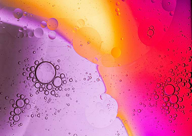 Abstract Bubbles in Pink and Orange