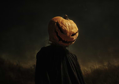 Spooky Pumpkin Head Scarecrow