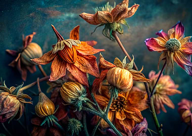 Wilted Flowers Still Life