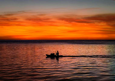 Kayaker Silhouette at Sunset