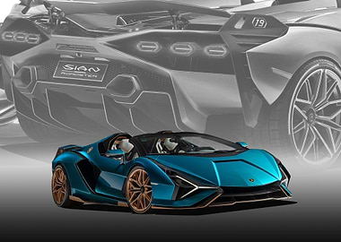 Lamborghini Sian Roadster Car