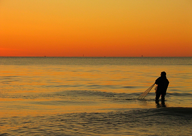 Fisherman at Sunset