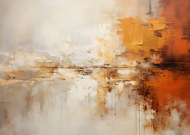 Abstract Painting with Earthy Tones
