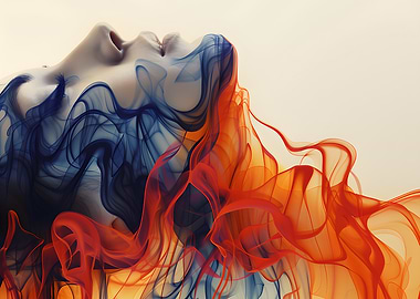 Abstract Face with Smoke