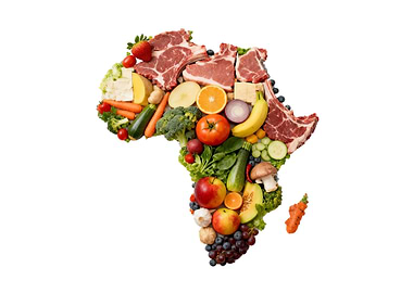 Africa Map Made of Food