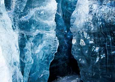 Blue Ice Cave Interior