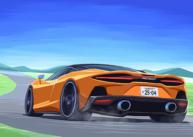 Orange McLaren on the Road