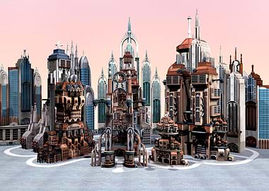 Futuristic Cityscape with Unique Architecture