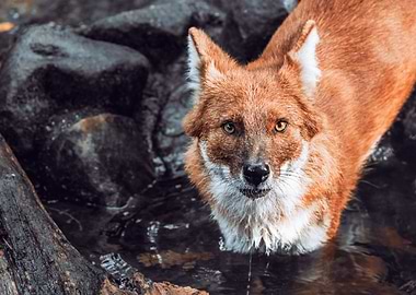 Dhole in Water