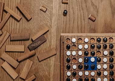 Wooden Board Game with Pieces