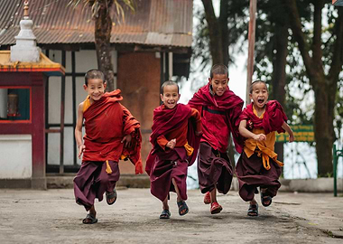 Running Monks: Joyful Childhood