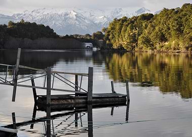Scenic Lake View with Snow-Capped Mountains