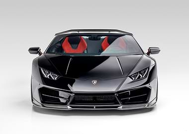 Black Lamborghini Huracan Spyder Front View