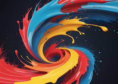 Colorful Paint Splashes Swirl