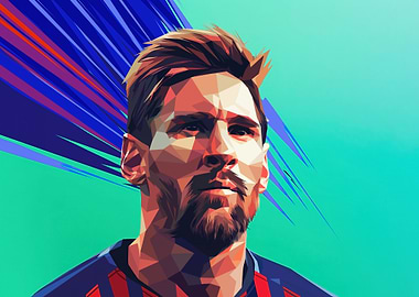 Lionel Messi Polygon Art Portrait