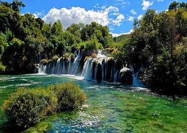 Waterfall in Krka National Park, Croatia