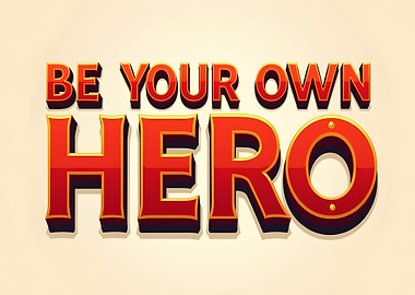 Be Your Own Hero Text Art
