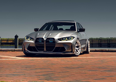 Silver BMW M3 on Brick Surface