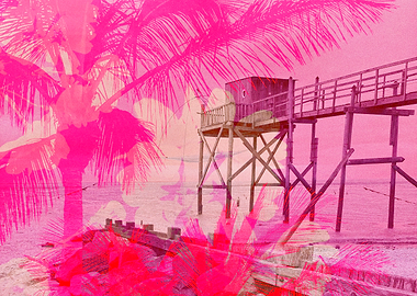 Pink Tropical Beach Hut