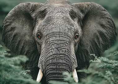 Elephant portrait in the wild