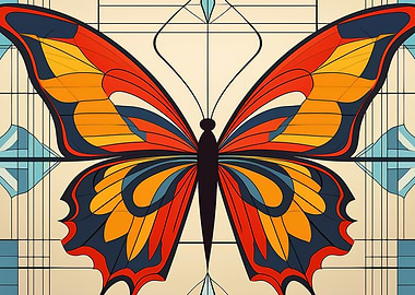 Colorful Butterfly Stained Glass Art
