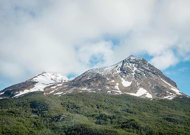 Snow-Capped Mountain Peaks Landscape