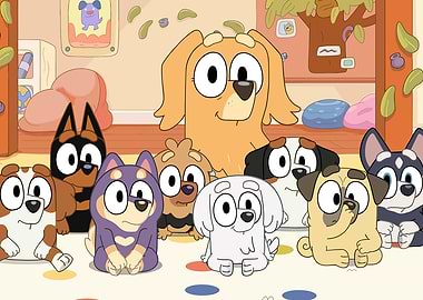 Bluey and Friends Cartoon Dogs