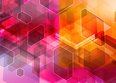 Abstract Hexagon Geometric Pattern Background